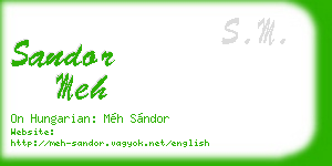 sandor meh business card