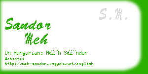 sandor meh business card